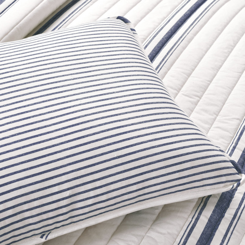 Ensemble de courtepointe 100% coton Fonti, Bleu marine