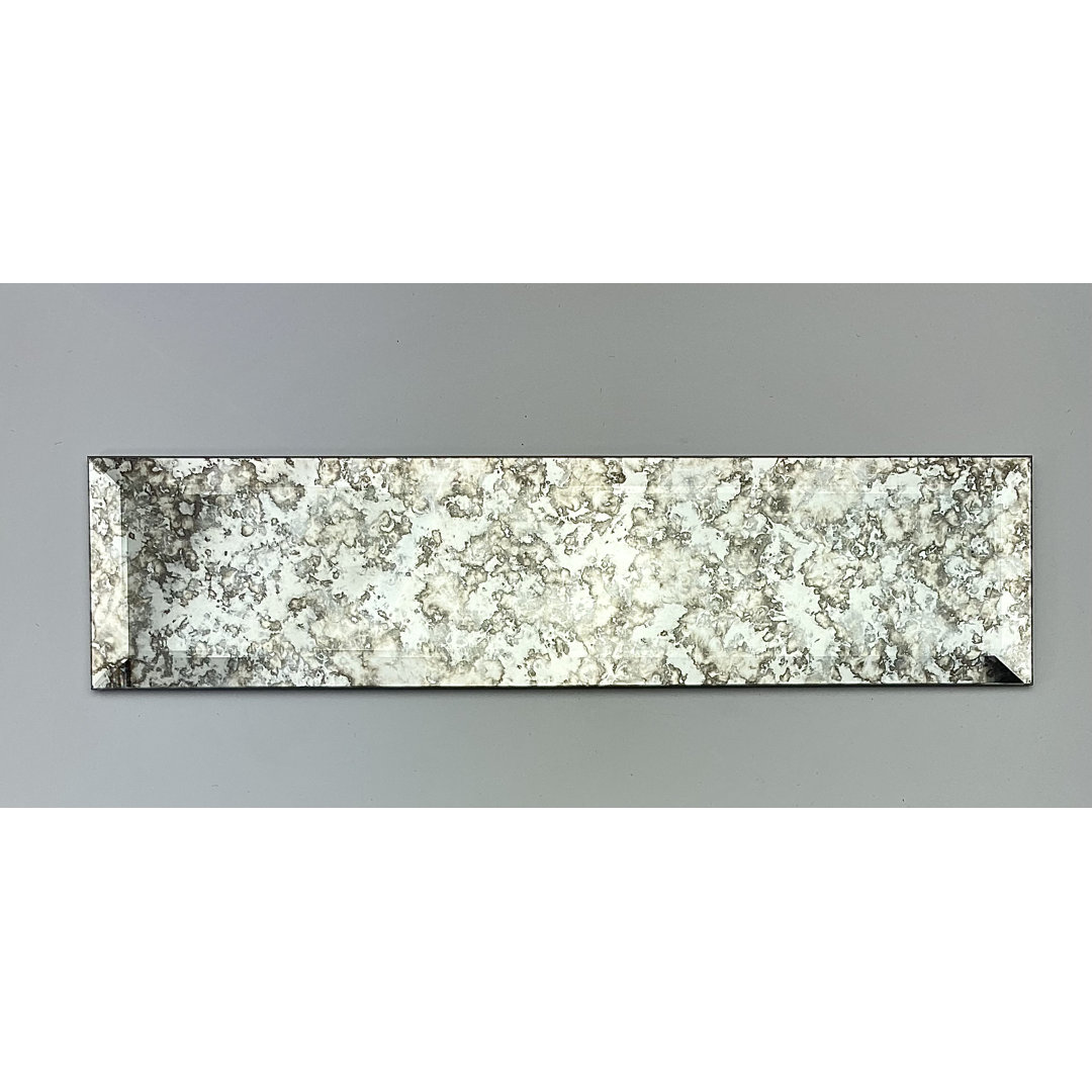 Reflections 3 in. x 12 in. Diamond Grade Glass Mirror Beveled Peel & Stick Subway Decorative Kitchen & Bathroom Wall Tile Abolos