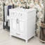 Meuble-lavabo autoportant moderne avec lavabo en céramique, portes à fermeture douce et tiroir de rangement-1779915901