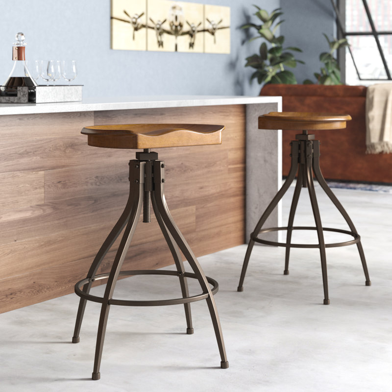 Tabouret de bar à hauteur réglable, Brun