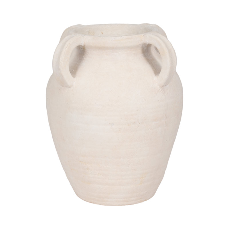 Handmade Ceramic / Porcelain Table Vase, 12" H x 10" W x 10" D, White