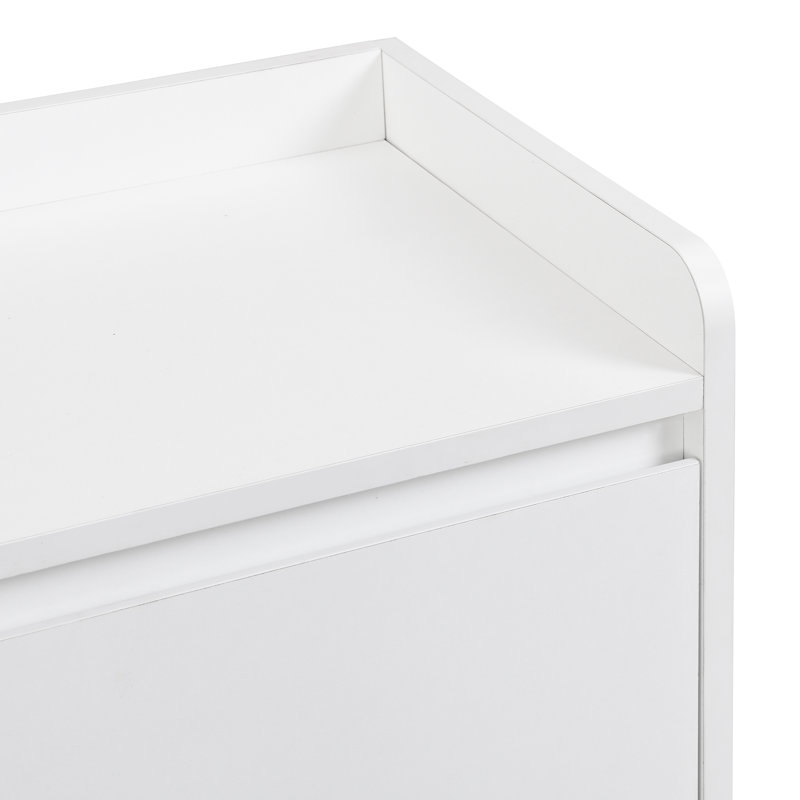 Range-chaussures avec tablettes réglables, rangement pour la maison avec pieds en bois massif, buffet de rangement pour le vestibule, salon, blanc