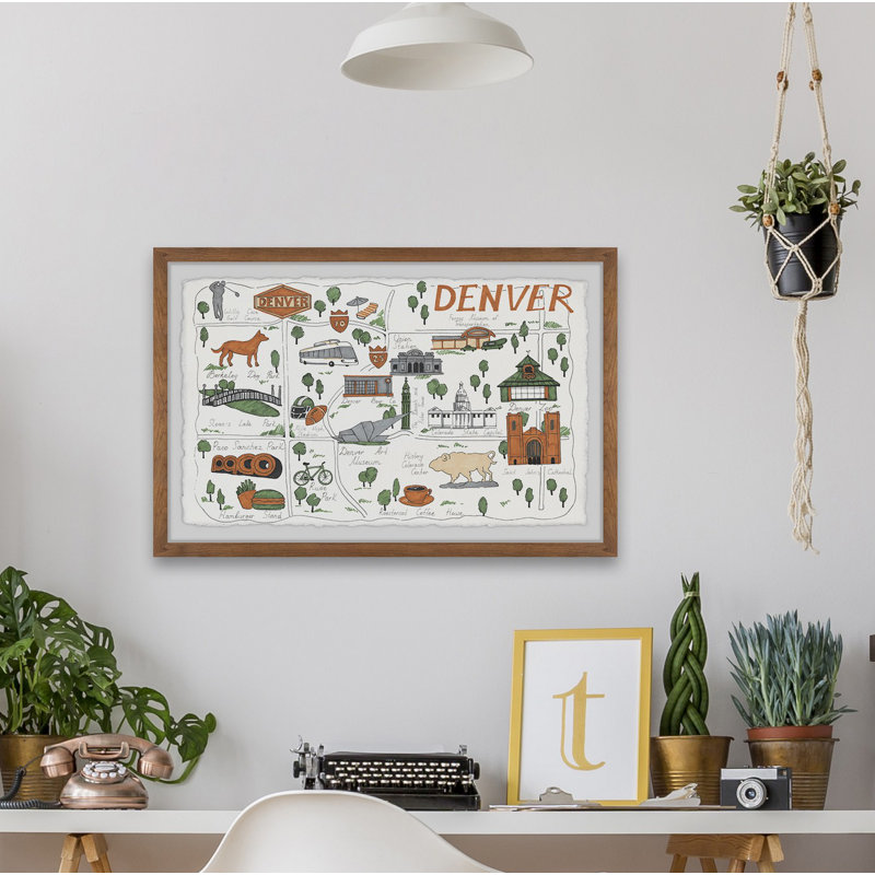 Attraits de Denver - Reproduction de photo encadrée sur papier, H 8 po x l 12 po x P 1,5 po