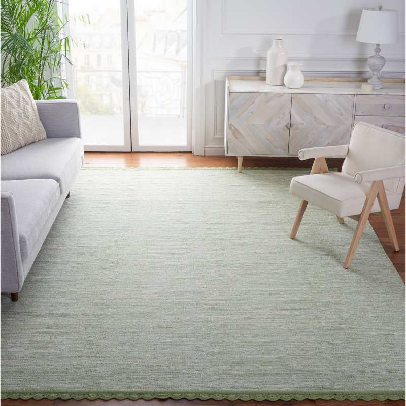 Mohnton Hand Woven Cotton Solid Colour Rug, Rectangle 5' x 8'