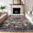10 x 13 ft Polyester  Imitation Brown Red Rectangular Area Rug Flower Printed Persian Foldable Washable for Hallway Bathroom Entryway Kitchen Office-1314679551-1314679536