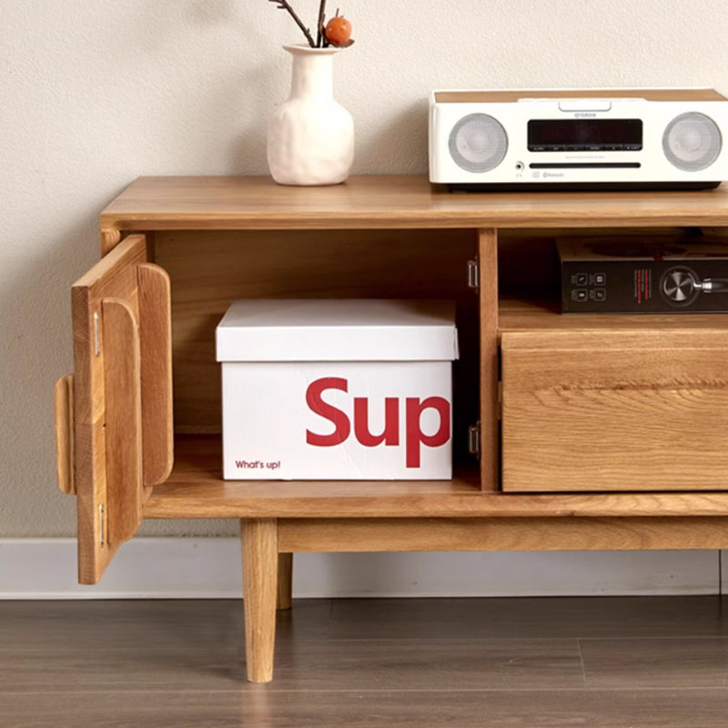 Meuble télé en bois massif, 59.05"