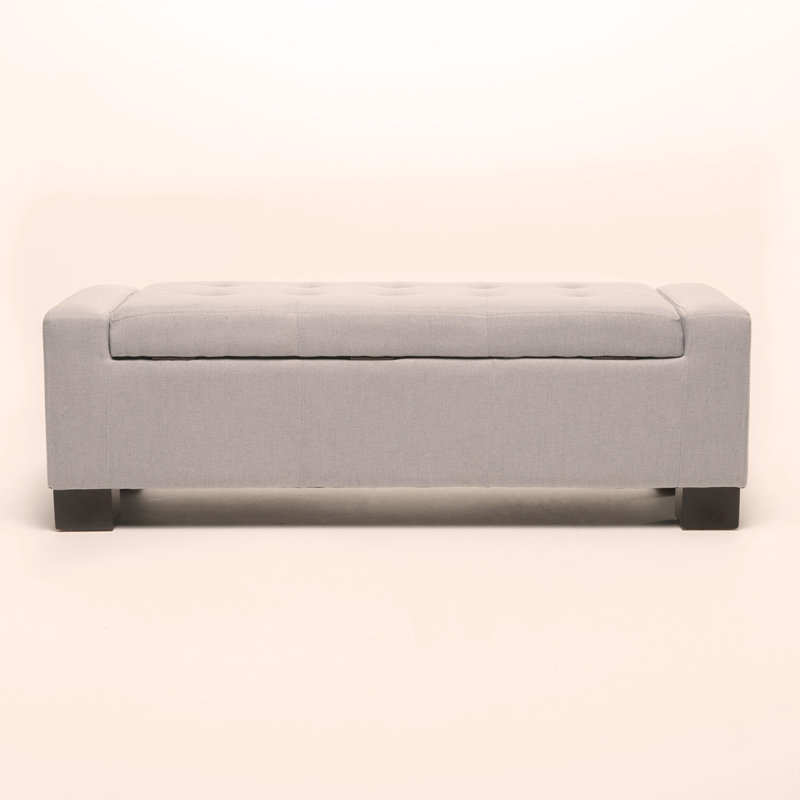 Banc de rangement moderne pour repose-pieds, Beige, H 16,82 po x l 50,32 po x P 19,89 po