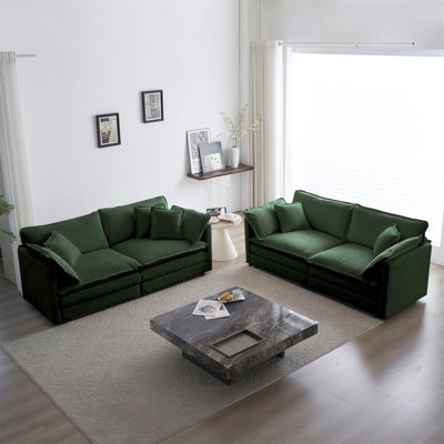 2 - Piece Living Room Set , 2 Pieces Upholstered Loveseat And Couch For Home Office Lounge, Sofa Set Of 2, 2-Piece Couch Set For Living Room