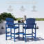 Ensemble de 2 chaises hautes Adirondack, plateau en Hdpe avec plateau de connexion et deux porte-gobelets-756952444