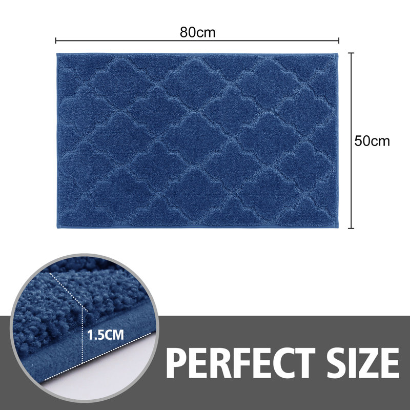Non-Slip Geometric Doormat, Blue, 50.8cm W x 81.3cm L
