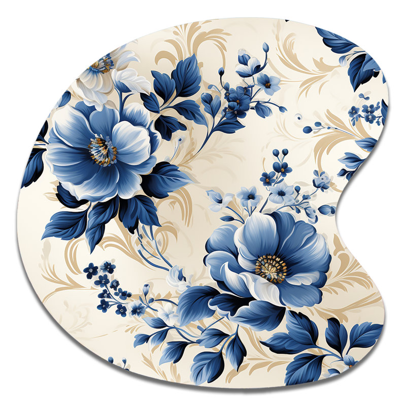 Bromley - art mural asymétrique en métal à motif floral, H 33 po x l 33 po x P 1 po