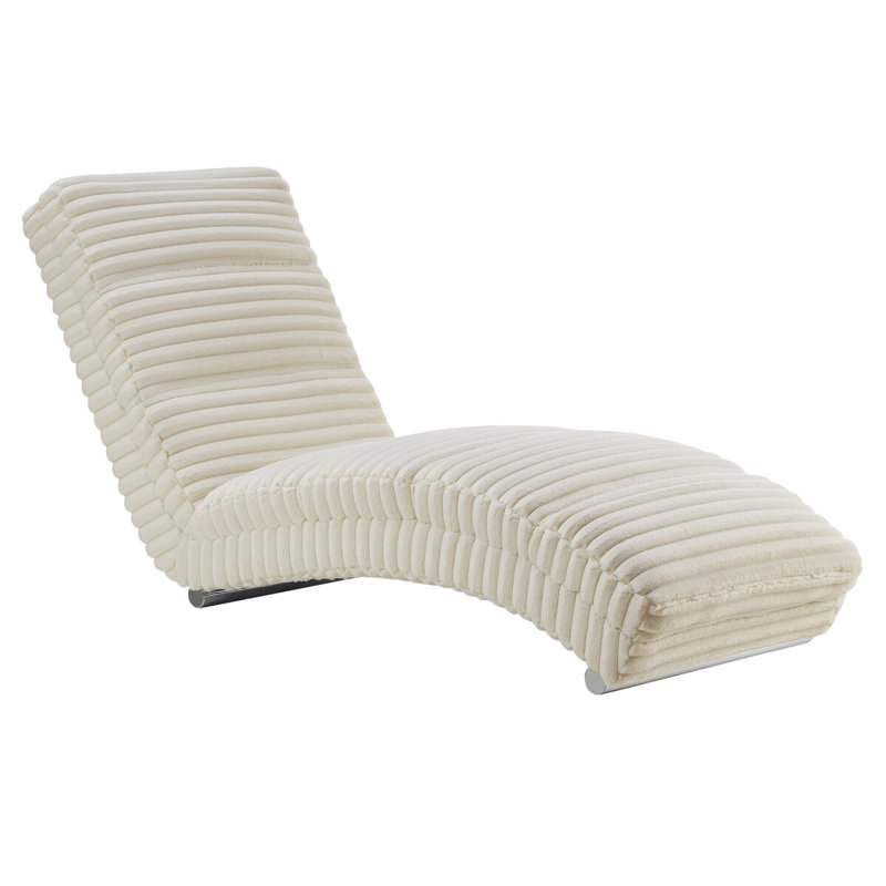 Catosha Upholstered Chaise Lounge, Catosha Beige Polyester