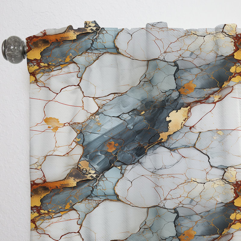 Rideau obscurcissant gris industriel gris Marble Escape I - 1 panneaux, L 52 po x L 84 po