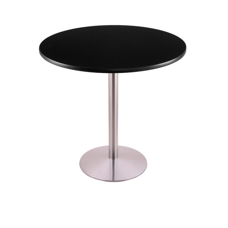 Table piédestal à hauteur de comptoir, Chrome, 36" H x 36" W x 36" D