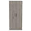 Armoire Ambery 180, deux tablettes, double porte, tringle en métal, un tiroir - gris clair
