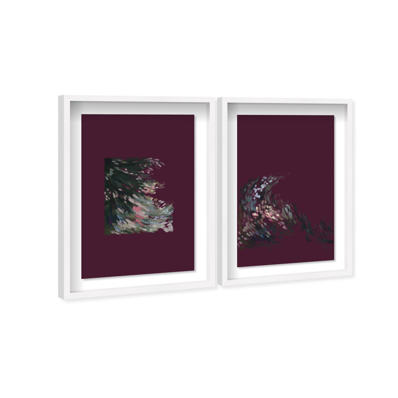 Delicate Spring Set Shadowbox Abstract Print by Oliver Gal, Black Frame, 10 x 15, 31.5"H x 46.5"W, White Shadowbox