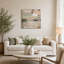 Toile, art mural, cadre en bois, moderne, abstrait, glamour, bureau à domicile, chambre à coucher, salon, brun clair, vert, ivoire