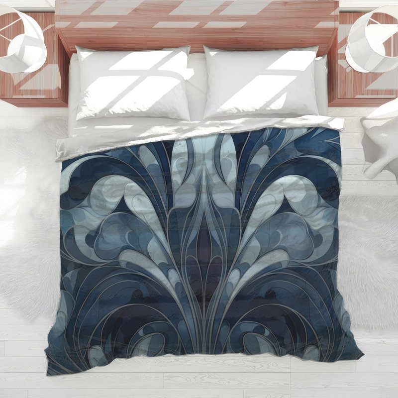 Blue Ornamental Design Comforter, King