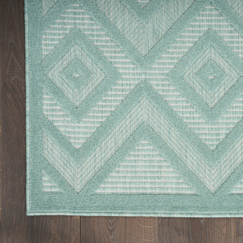 Quelson Floral Handmade Tufted Wool Taboc Indoor/Outdoor Area Rug, Rectangle 3'6" x 5'6"