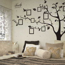 Red & Black (Right) Lovers Tree Wall Stickers (3D Acrylic Crystal