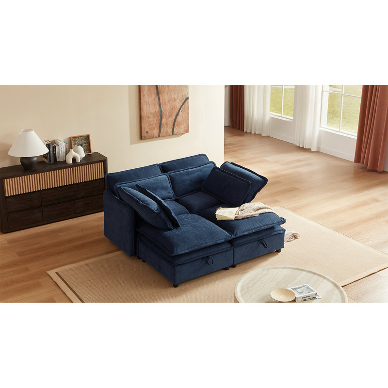 Double couche 4 coussins avec compartiment de rangement pratique - Coussins Ustyle bleu foncé et efficaces, Bleu très foncé