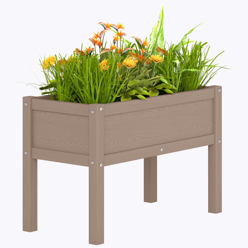 Lit de jardin surélevé avec jardinière surélevée, Beige