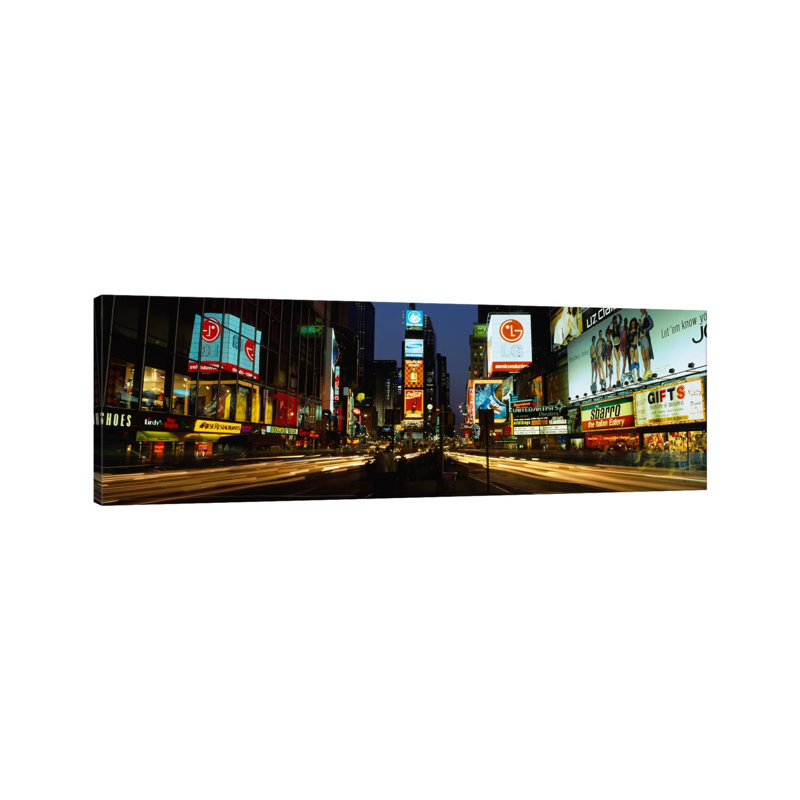 Shopping Malls In A City, Times Square, Manhattan, New York City, New York State, USA - Wrapped Canvas Panoramic Print