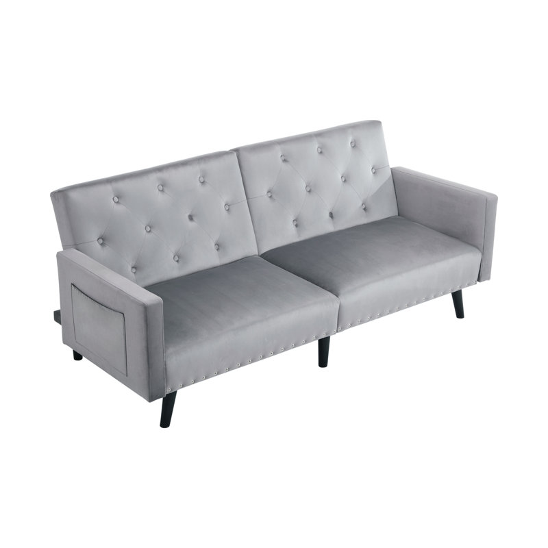 Fortham 2 Seater Velvet Reclining Sofa, Grey
