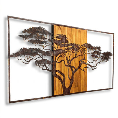 Artisan Acacia Grove Hand-Painted Wall Sculpture