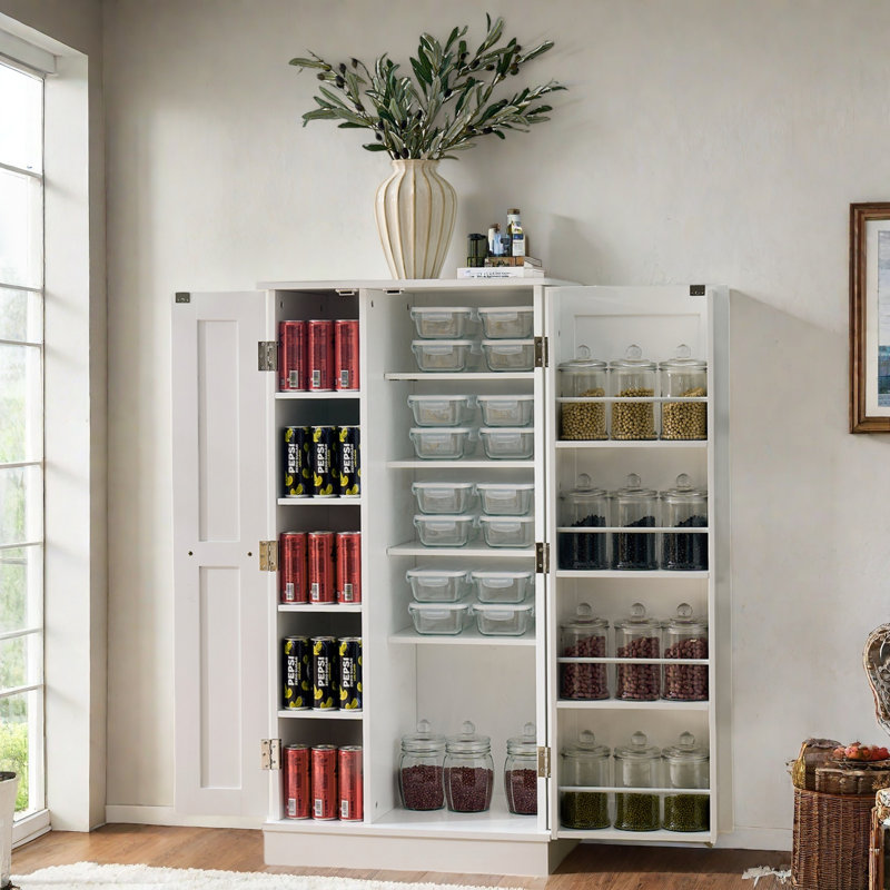 Garde-manger avec portes, grand rangement et tablettes réglables