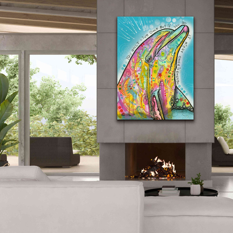 'Dolphin' by Dean Russo, Canvas Wall Art, 54" H x 40" W x 1.5" D