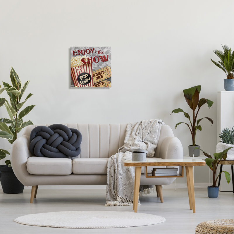 Enjoy The Show Vintage Movie Popcorn Canvas Art