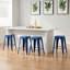 Ensemble de 4 tabourets de bar en métal sans dossier empilables, tabourets de comptoir de cuisine intérieur / extérieur, chaises de salle à manger industrielles-117247554