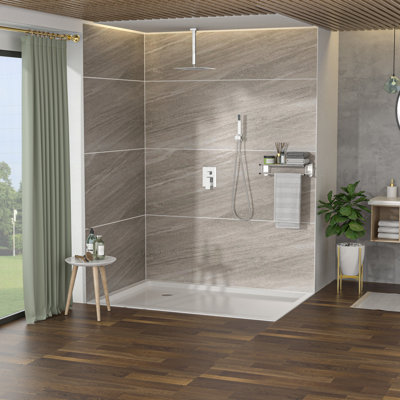 10 Inch Square Shower Head - Dual In With Ceiling Mount, Handheld And Rainfall For Comfort Mount System Finish -Balanced Valve