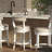  Goods Pasha 26" Counter-Height Bar Stool, White Wood with Gray Faux Leather Seat and Back