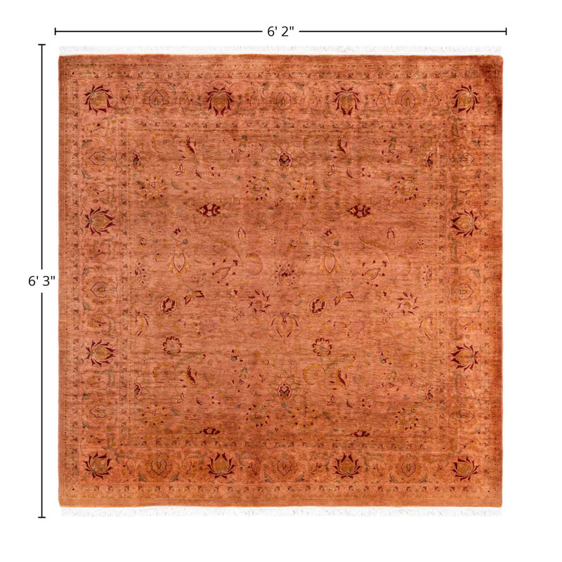 Overdyed One-of-a-Kind 6' 2" X 6' 3" Hand Knotted Area Rug