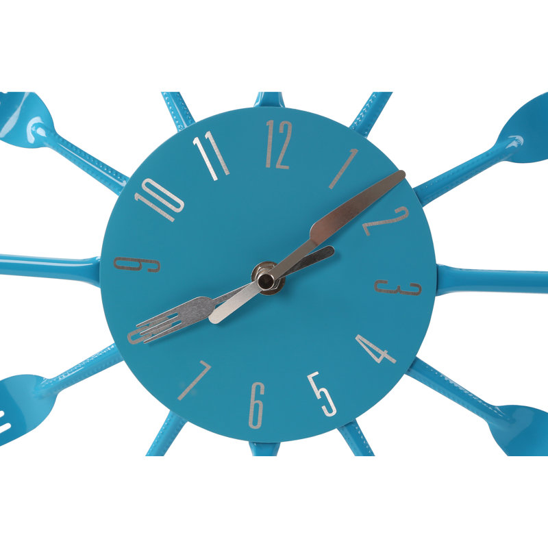 Metal Wall Clock, Blue