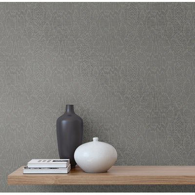 Dolmen 10m x 52.07cm Textured Metallic Finish Paste the Wall Wallpaper Roll