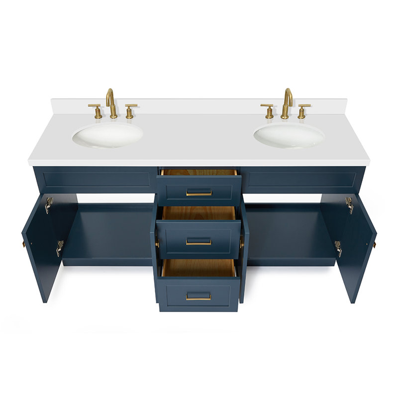 Ensemble de meuble-lavabo double 73 po Abell, Bleu minuit, 73"