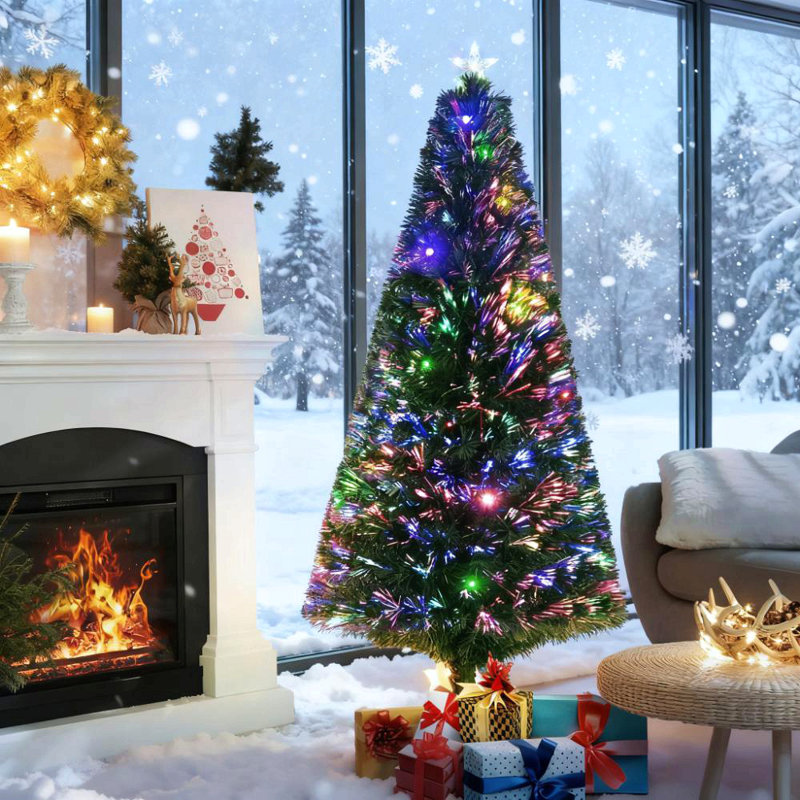 Sapin de Noël artificiel illuminé 6 pi avec branches réalistes