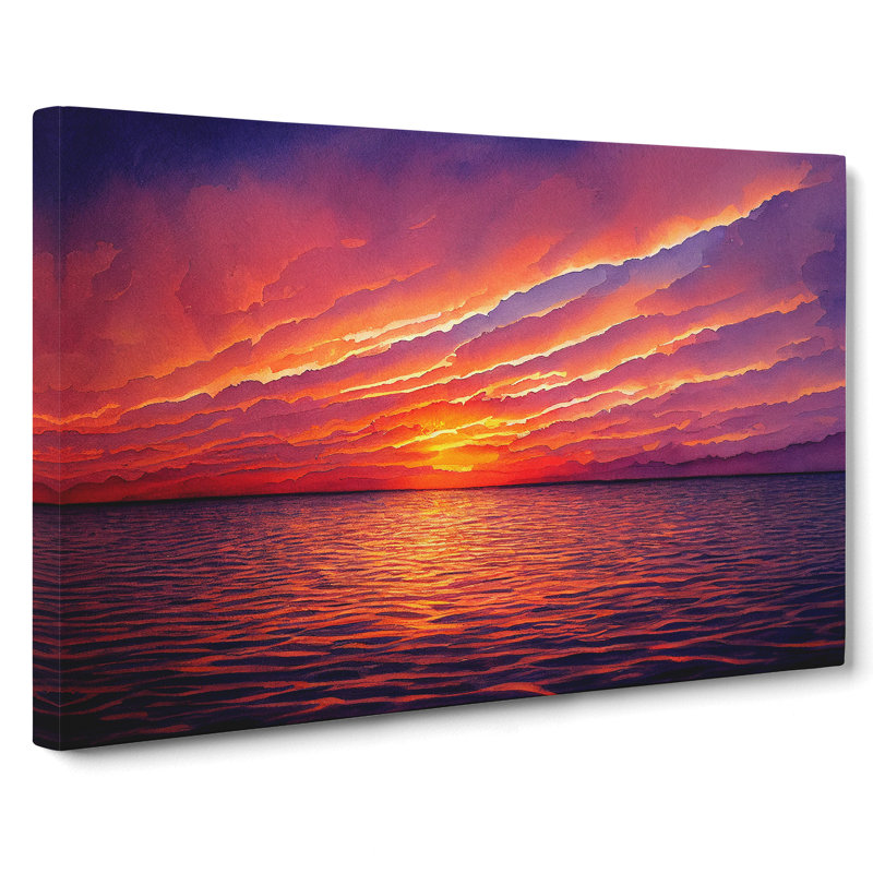 Admirable Sunset Seascape - Wrapped Canvas, 50cm H x 76cm W x 3cm D