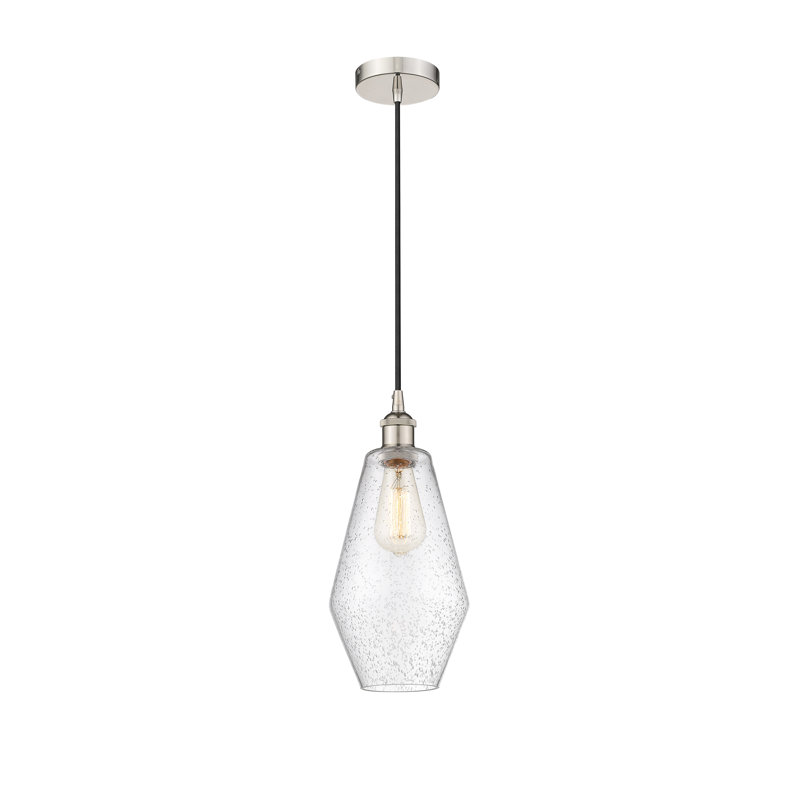 Luminaire suspendu simple à 1 lumière Gabbie, Nickel poli