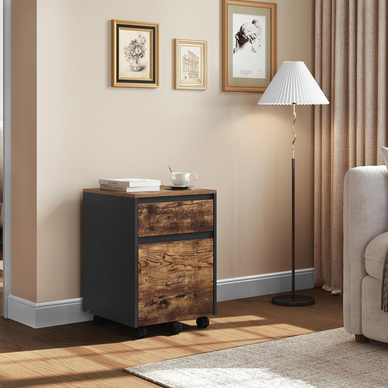 McLoughney 40cm Wide Mobile File Cabinet, Wood Look