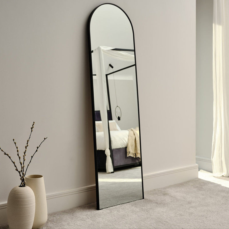 Symari Full Length Arch Mirror, 170 cm H x 50 cm W, Black
