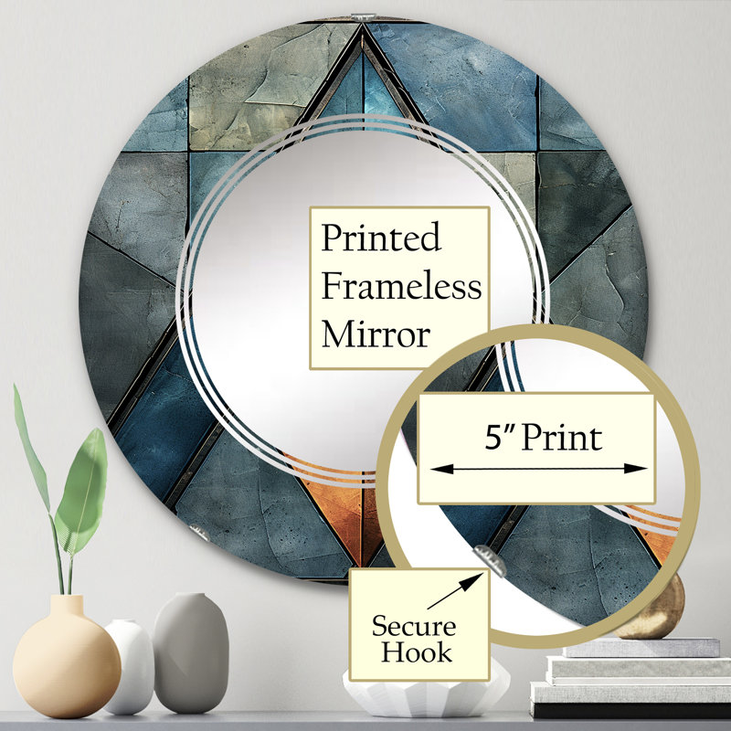 Maeline - Miroir mural moderne rond, 24 po x 24 po