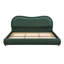 Upholstered Platform Bed Frame with Curved Headboard and Chenille Fabric-1929032714