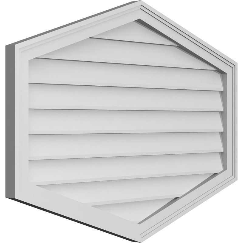 Ventilé vertical à pignon vertical 4/12 po, H 28 po x l 38 po x P 1,5 po