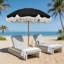 Parasol de terrasse bohémien à franges, 6,5 pi, noir noble (base non incluse)-2077714144