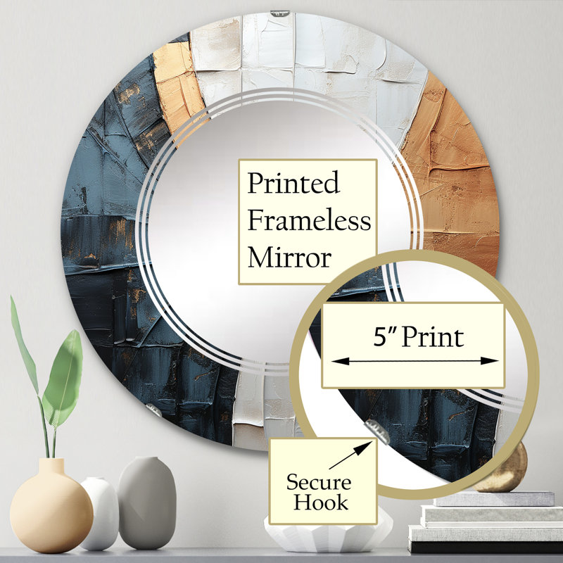 Herradura - Miroir mural moderne rond, 24 po x 24 po