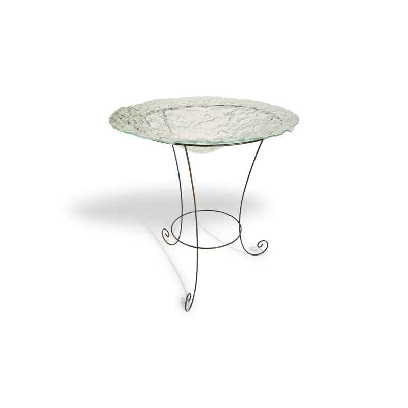 Bednar Frosted Glass Decorative Bowl on Stand, Large